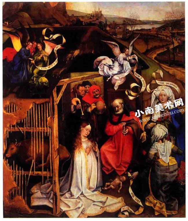 康平的《耶稣诞生图》油画高清大图