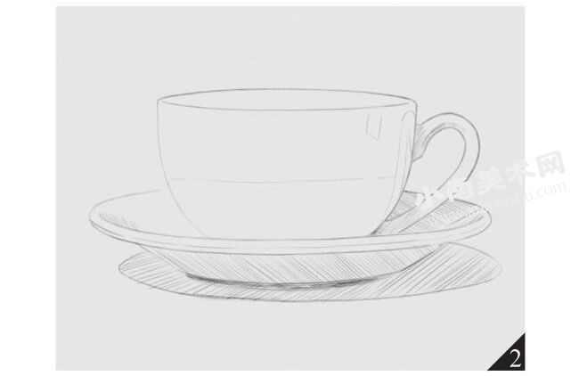 “茶杯”的素描画法步骤图示02