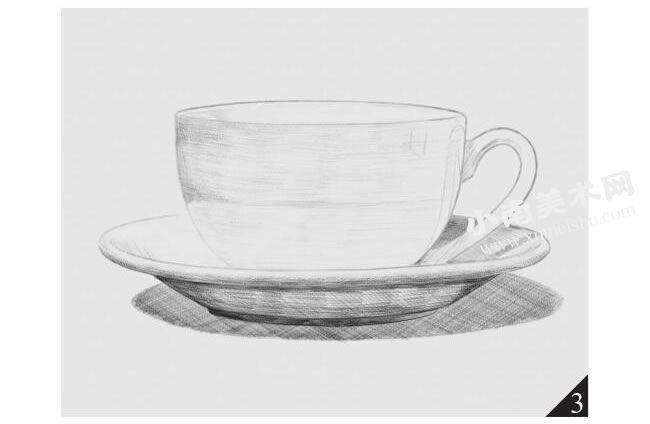 “茶杯”的素描画法步骤图示03