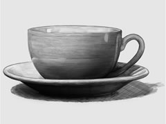 【单个静物】“茶杯”的素描画法步骤图示