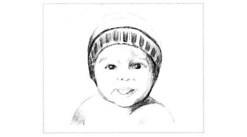 伸舌头的小宝宝素描画法步骤图示05
