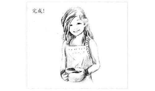 微笑的小女孩子素描画法步骤图示06