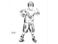 【人物素描】抱着足球的男孩素描画法步骤图示