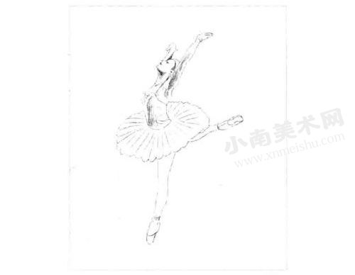 芭蕾舞者的素描画法步骤图示03