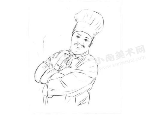 大厨师的素描画法步骤图示01