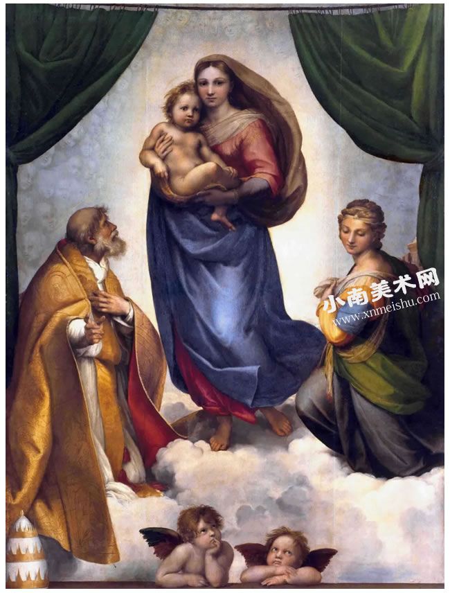 拉斐尔•桑西《西斯廷圣母》名画高清大图