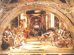 拉斐尔《赫利奥多罗斯被赶出庙宇》壁画赏析