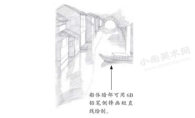 江南水乡素描画法步骤图示03