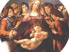桑德罗•波提切利《圆形圣母子》油画赏析