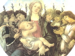 波提切利《唱歌的天使和圣母子》板蛋彩名画赏析