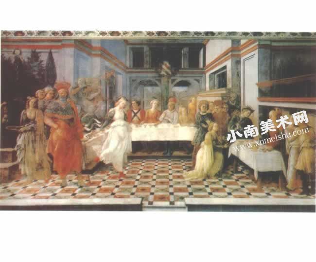 利比《希罗底的筵宴》(局部）壁画高清大图
