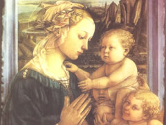 利比《圣母子与二天使》木板蛋彩油画赏析