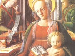 利比《天使拥戴圣母子》蛋彩画赏析