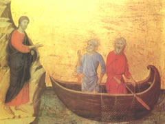 意大利名画《召唤使徒彼得和安德烈》木板蛋彩赏析