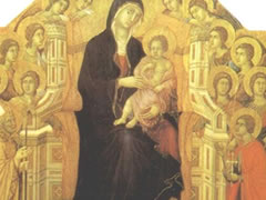 杜乔•迪•鲍尼塞纳《圣母子荣登圣座》木板蛋彩画赏析