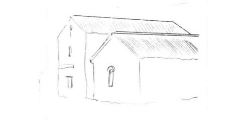 郊区的老房子素描画法步骤图示01