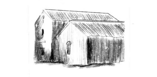 郊区的老房子素描画法步骤图示05