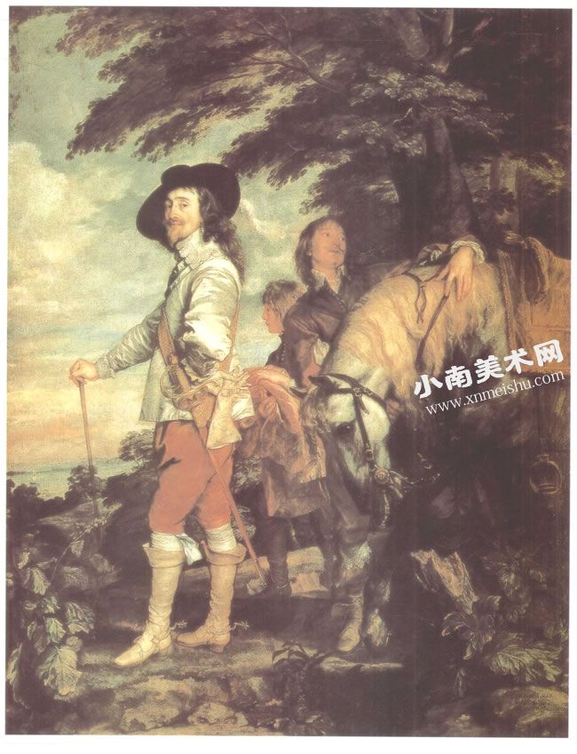 几•代克《查理一世行猎图》布上油画高清大图
