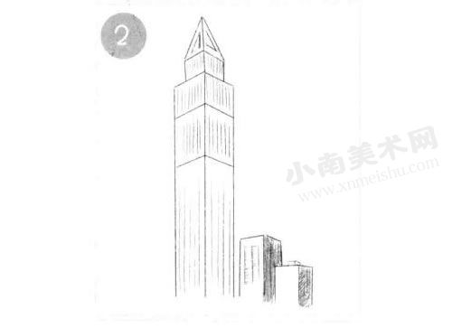 摩天大楼的素描画法步骤图示02