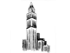 【风景素描】摩天大楼的素描画法步骤图示