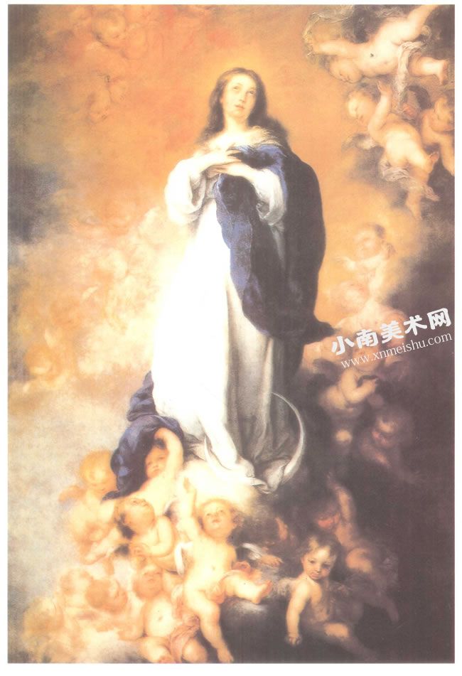 西班牙穆立罗《清净受胎》（《云中圣母》）名画高清大图