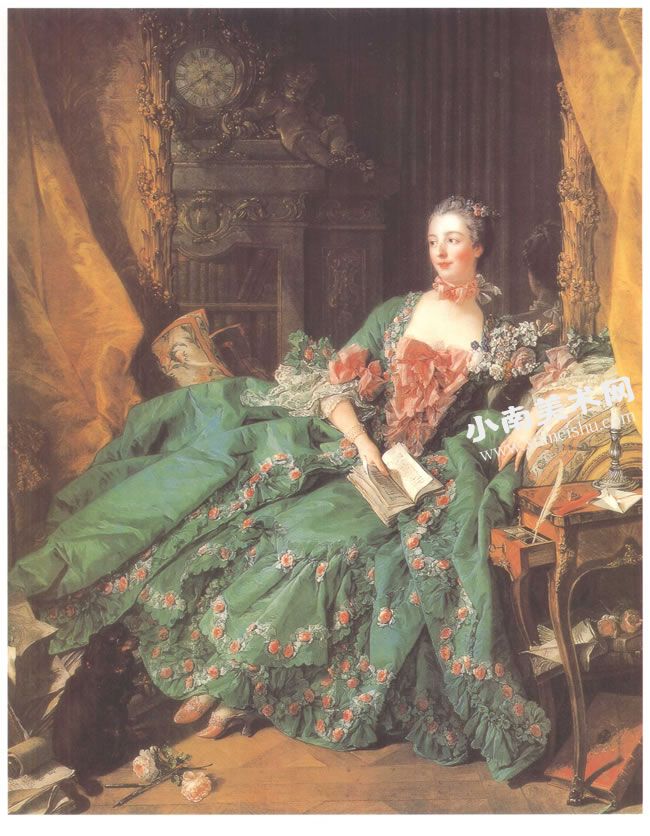 法国弗朗索瓦•布歇《蓬巴杜夫人像》油画高清大图