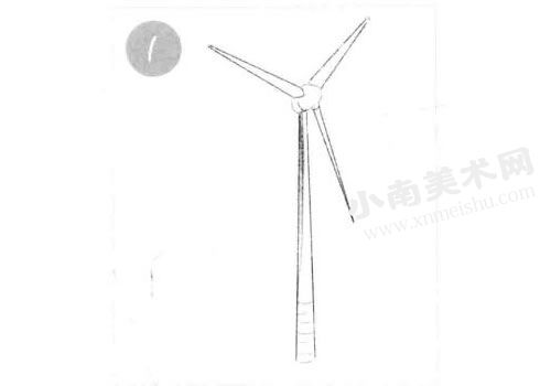风力发电站的素描画法步骤图示01