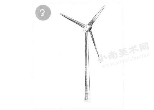 风力发电站的素描画法步骤图示03