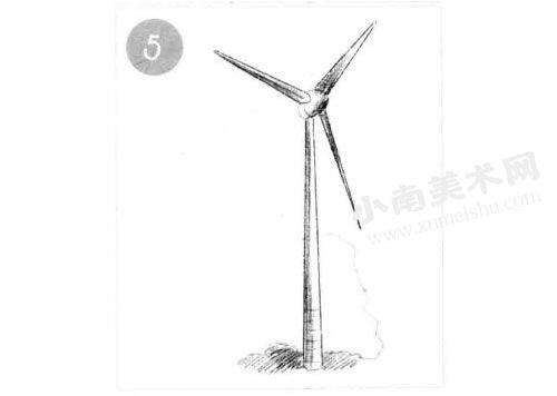 风力发电站的素描画法步骤图示05