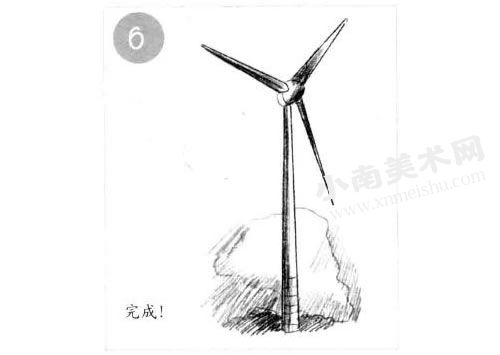 风力发电站的素描画法步骤图示06