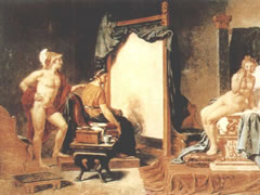 路易•大卫《描绘美女康贝士贝的阿贝勒士》名画赏析