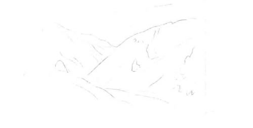 雪域高原的素描画法步骤图示01