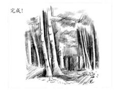 【风景素描】森林美景的素描画法步骤图示