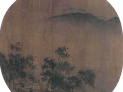 宋代佚名《山水人物图》绢本设色古画欣赏