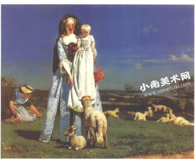 福特•马道克斯•布朗《美丽的羔羊》油画高清大图