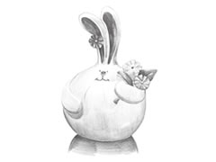 【单个静物】瓷兔摆件的素描画法步骤图示