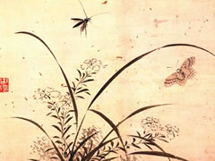 明代杜大成《花蝶草虫图之二》纸本古画赏析