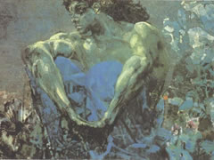 弗鲁贝尔《坐着的天魔》油画赏析