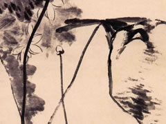 清代朱耷《荷鸭图》轴古画欣赏