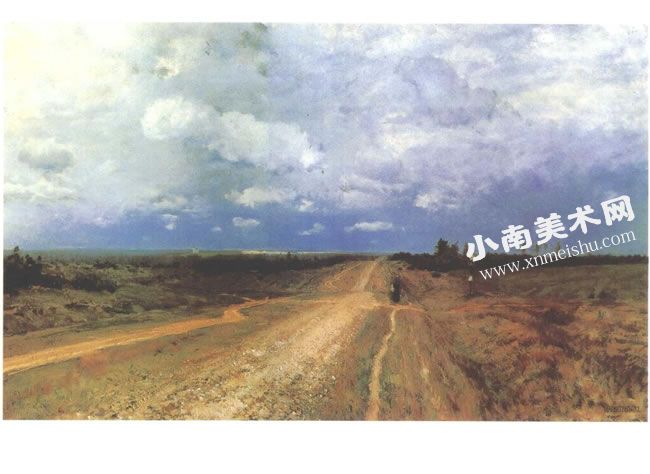 伊里奇•列维坦《符拉基米尔之路》油画高清大图