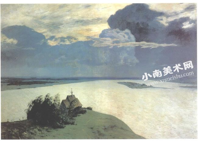 伊里奇•列维坦《墓地上空》油画高清大图