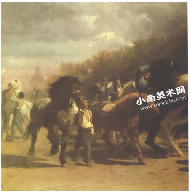 博纳尔《马匹市集》油画高清大图