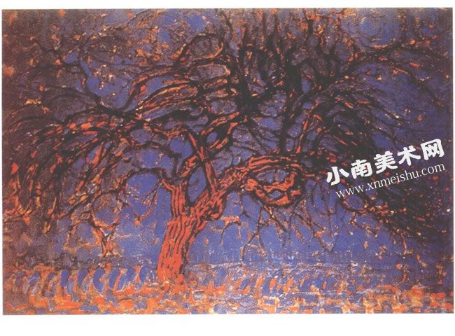 彼埃•蒙德里安《红树》画布油彩名画高清大图