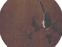宋代佚名《红蓼水禽图》绢本设色古画欣赏