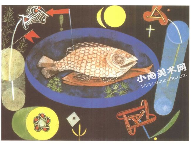 保罗•克利《鱼的周围》油画高清大图