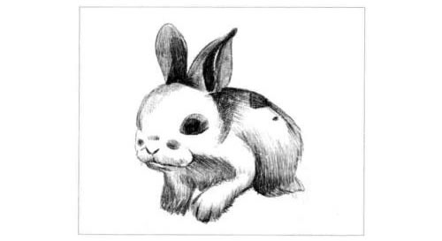 卖萌的熊猫兔素描画法步骤图示05