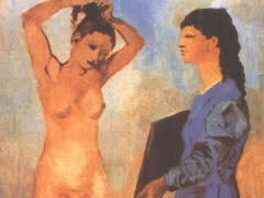 毕加索《梳理头发的妇女》水彩名画赏析