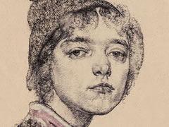 尼古拉•费钦《女性肖像》素描作品欣赏