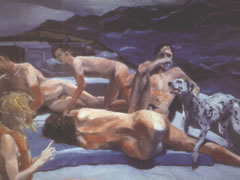 埃里克•菲谢尔《老人的船和老人的狗》油画赏析