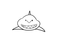 鲨鱼简笔画图片欣赏